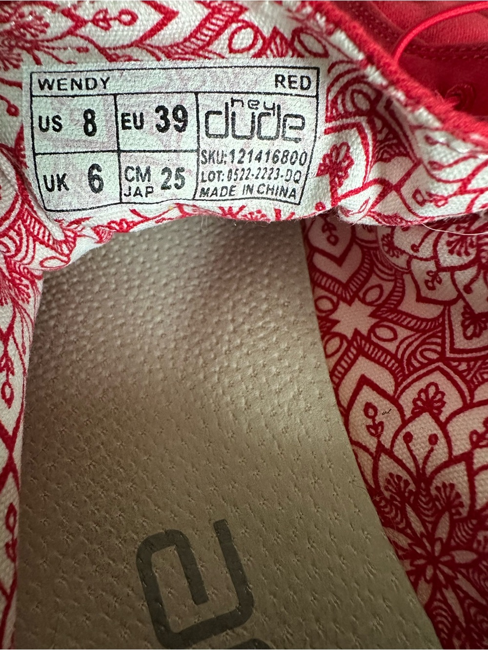 Hey Dude Wendy Red Slip-on Shoes - Picture 2 of 4